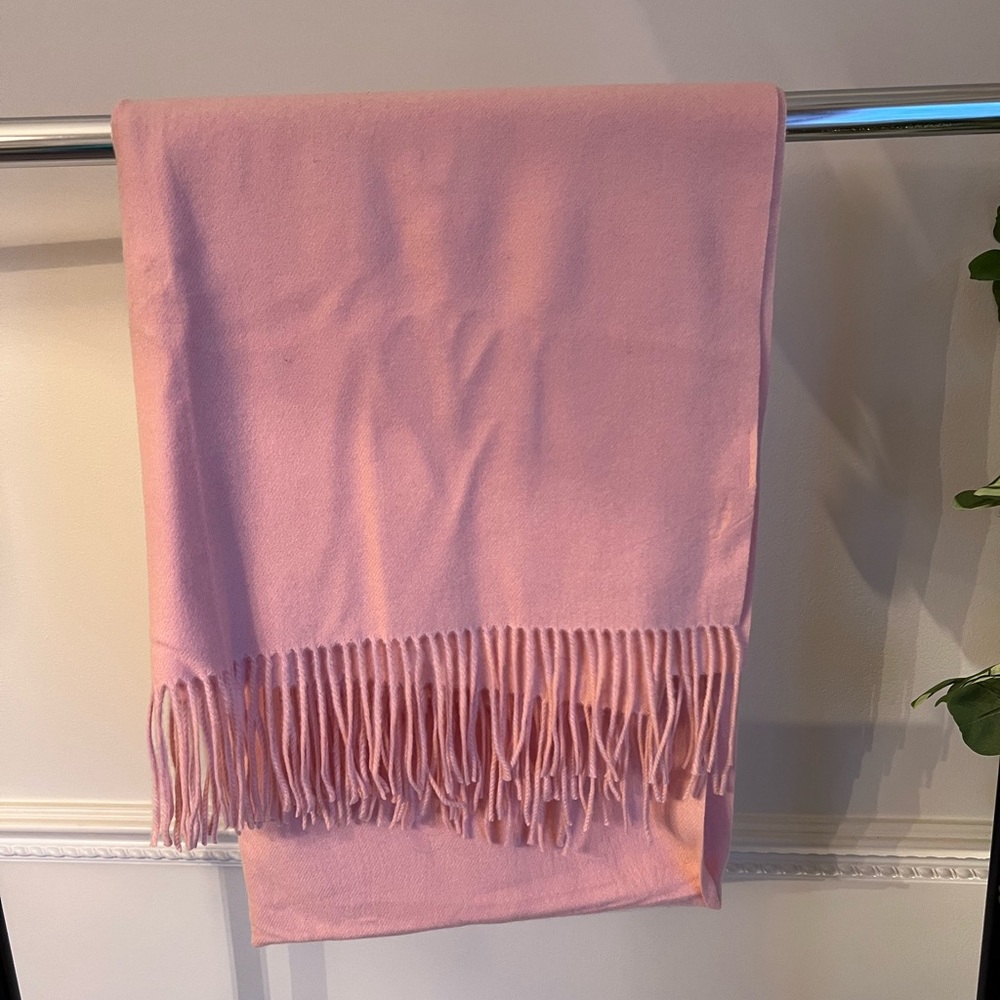 Soft pink pashmina style wrap. One size. Never used, no tags